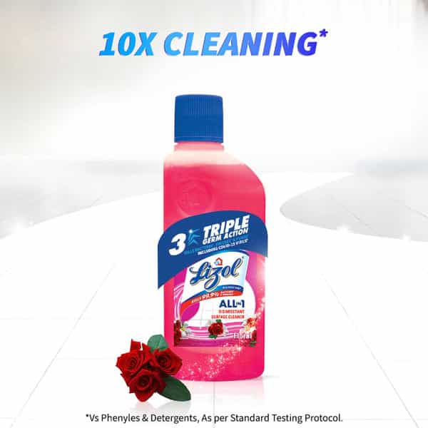 Lizol Floral Disinfectant Floor Cleaner Liquid Bottle Of 200 Ml