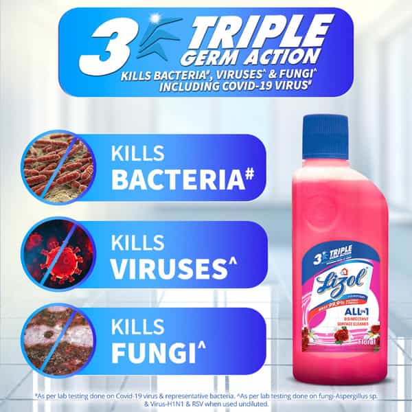 Lizol Floral Disinfectant Floor Cleaner Liquid Bottle Of 200 Ml