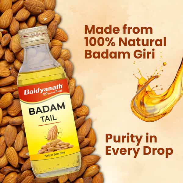 Baidyanath Ayurved Badam Tail 100Ml | Almond Oil For Skin & Hair