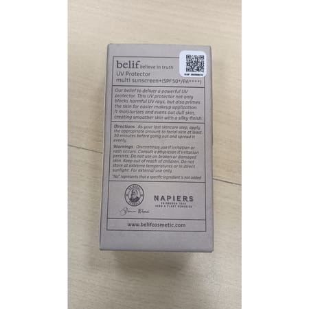 Belif Uv Protector Korean Vegan Tinted Mineral Face Sunscreen Spf 50+ Fortoneupwithmattefinish(50Ml)