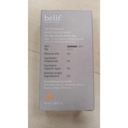 Belif Uv Protector Korean Vegan Tinted Mineral Face Sunscreen Spf 50+ Fortoneupwithmattefinish(50Ml)