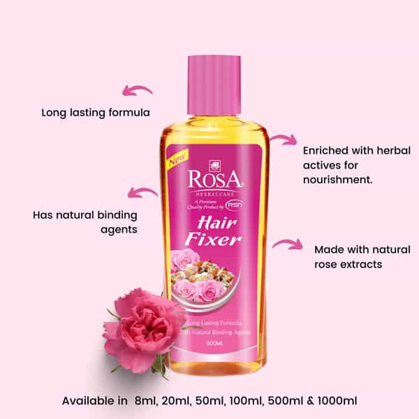 Rosa Hair Fixer With Rose & Long Lasting I Luxurious Hair Gel For Hair & Beard Growth I 500Ml