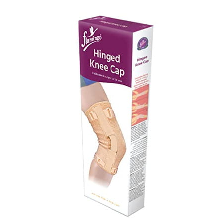 Flamingo Hinged Knee Cap Support Brace Sleeves Pair | Color-Beige | Size-Xl