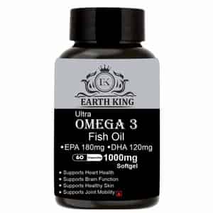 Earth King Ultra Omega 3 Fish Oil - 1000mg (180 Mg Epa & 120 Mg Dha) - 60 Capsules