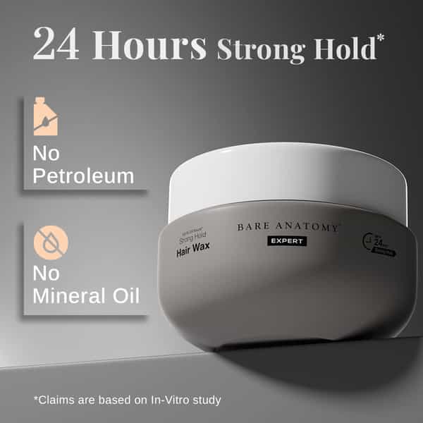 Bare Anatomy Expert 24 Hours Strong Hold Hair Wax | Matte Finish | Easily Removable Non Greasy 100G