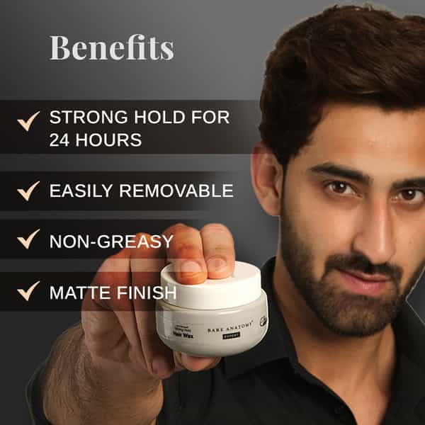 Bare Anatomy Expert 24 Hours Strong Hold Hair Wax | Matte Finish | Easily Removable Non Greasy 100G