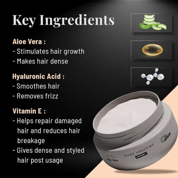 Bare Anatomy Expert 24 Hours Strong Hold Hair Wax | Matte Finish | Easily Removable Non Greasy 100G