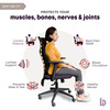 Betterhood Black Memory Foam Ergonomic Lumbar Support Backrest Cushion For Chair
