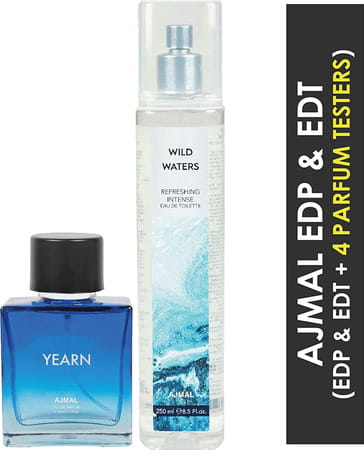 Ajmal Yearn Edp For Men 100ml & Wild Waters Edt For Men & Women 250ml Combo Pack Of 2 (Total 350ml)