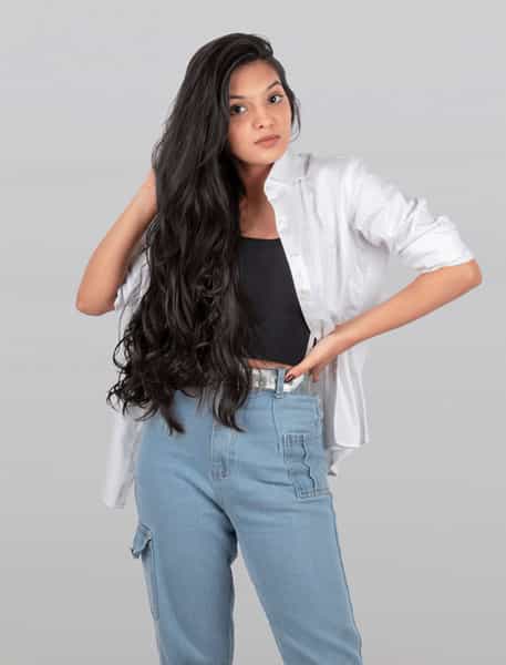 Streak Street Clip-In 24" Full-Wavy Natural Black Hair Extensions