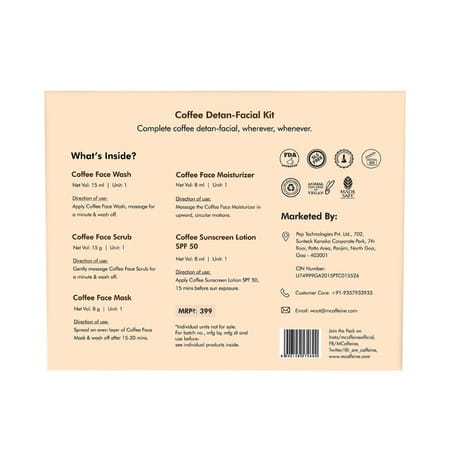 Mcaffeine Miniature Coffee Face De Tan Kit