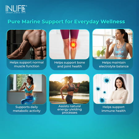 Inlife Marine Magnesium Supplement 1060mg | Muscle Function | Metabolism & Daily Wellness | 30 N