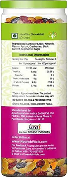 Nourishvitals Seed & Fruit Mix - Earthy Currants - Breakfast / Snacks Trail Mix 150 Gm