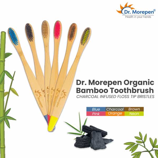 Dr. Morepen Organic Bamboo Toothbrush For Adults Pack Of 6'S