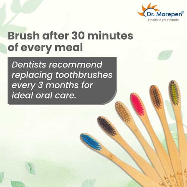 Dr. Morepen Organic Bamboo Toothbrush For Adults Pack Of 6'S