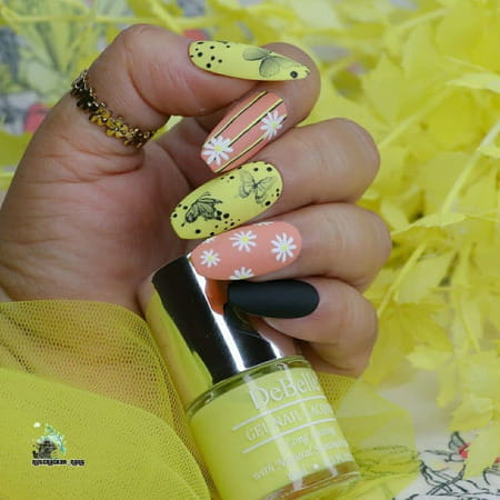 Debelle Gel Nail Polish Gift Set Of 2 Lemon Tart | Matte Top Coat - 16 Ml (8ml Each)