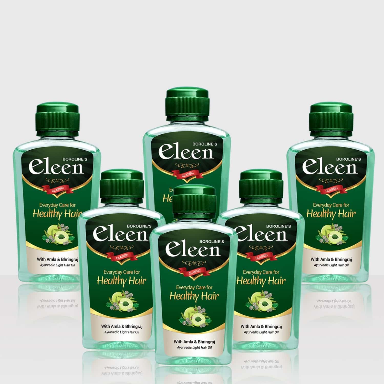 Boroline Eleen Classic Herbal Light Hair Oil 100ml X 6 Amla & Bhringraj Hair Oil