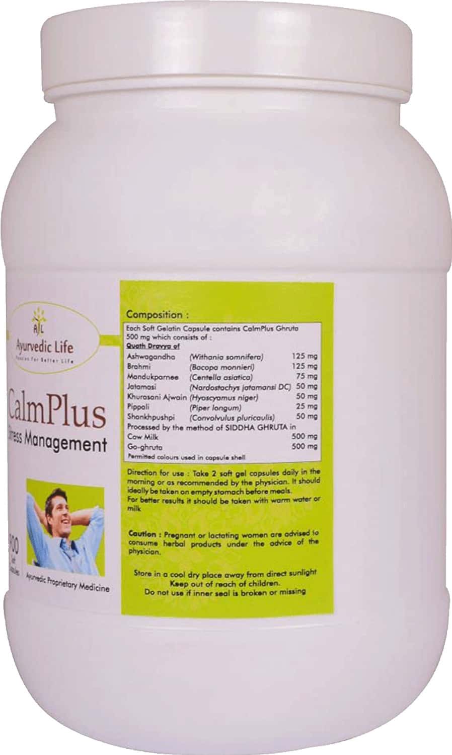 Buy ALAYURVEDIC LIFE CALM PLUS 900 CAPSULES PACK OF 2 Online & Get