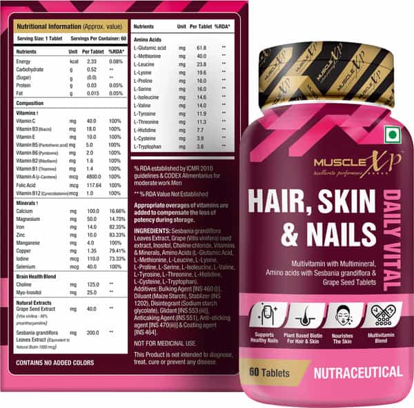 Musclexp Multivitamin Hair Skin And Nails Biotin & Amino Acids - 60 Tablets