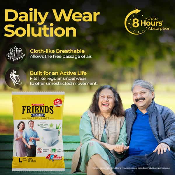 Friends Classic Adult Dry Pants L Size (76-142 Cm) Adult Diapers 1 Nos