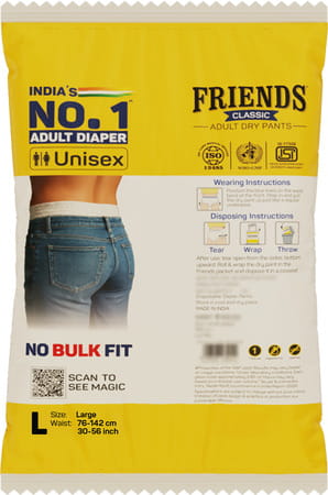 Friends Classic Adult Dry Pants L Size (76-142 Cm) Adult Diapers 1 Nos