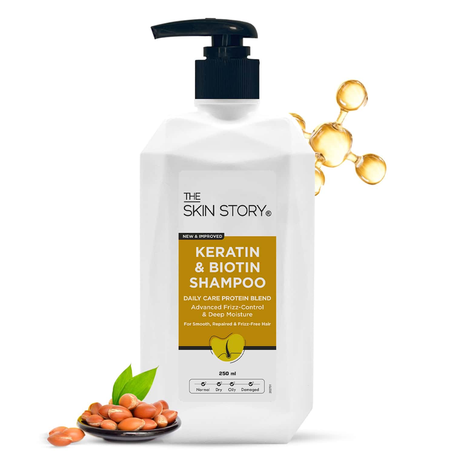 The Skin Story Keratin & Biotin Shampoo For Soft Anti Frizz Hair Paraben Free - 250ml