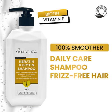 The Skin Story Keratin & Biotin Shampoo For Soft Anti Frizz Hair Paraben Free - 250ml