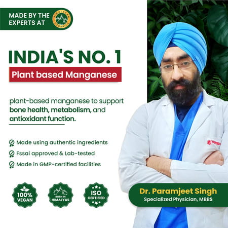 Vlado'S Himalayan Organics Plant Based Manganese 4mg Supplement | Trace Mineral Supplement - 120n