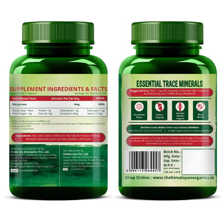 Vlado'S Himalayan Organics Plant Based Manganese 4mg Supplement | Trace Mineral Supplement - 120n