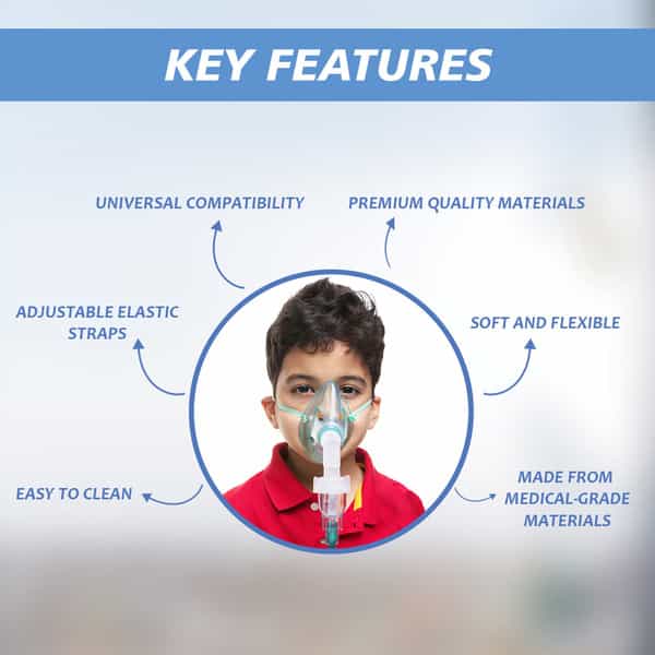 Stergic Nebulizer Mask For Kids - Latex-Free | Adjustable Fit | Universal Compatibility