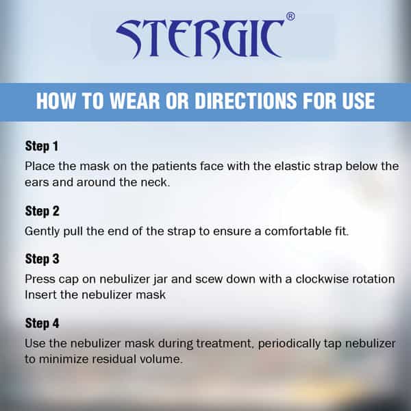 Stergic Nebulizer Mask For Kids - Latex-Free | Adjustable Fit | Universal Compatibility