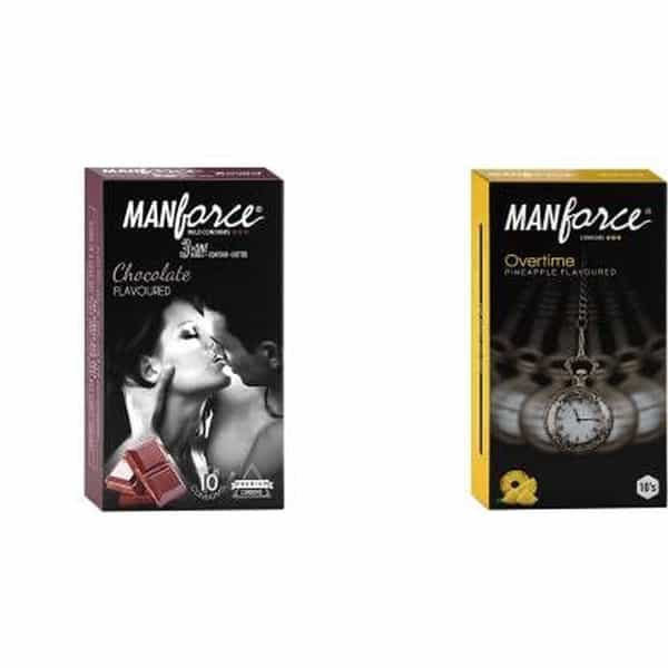 Manforce Chocolate & Overtime Pineapple 3In1 Condoms (Set Of 2 20 Pcs)