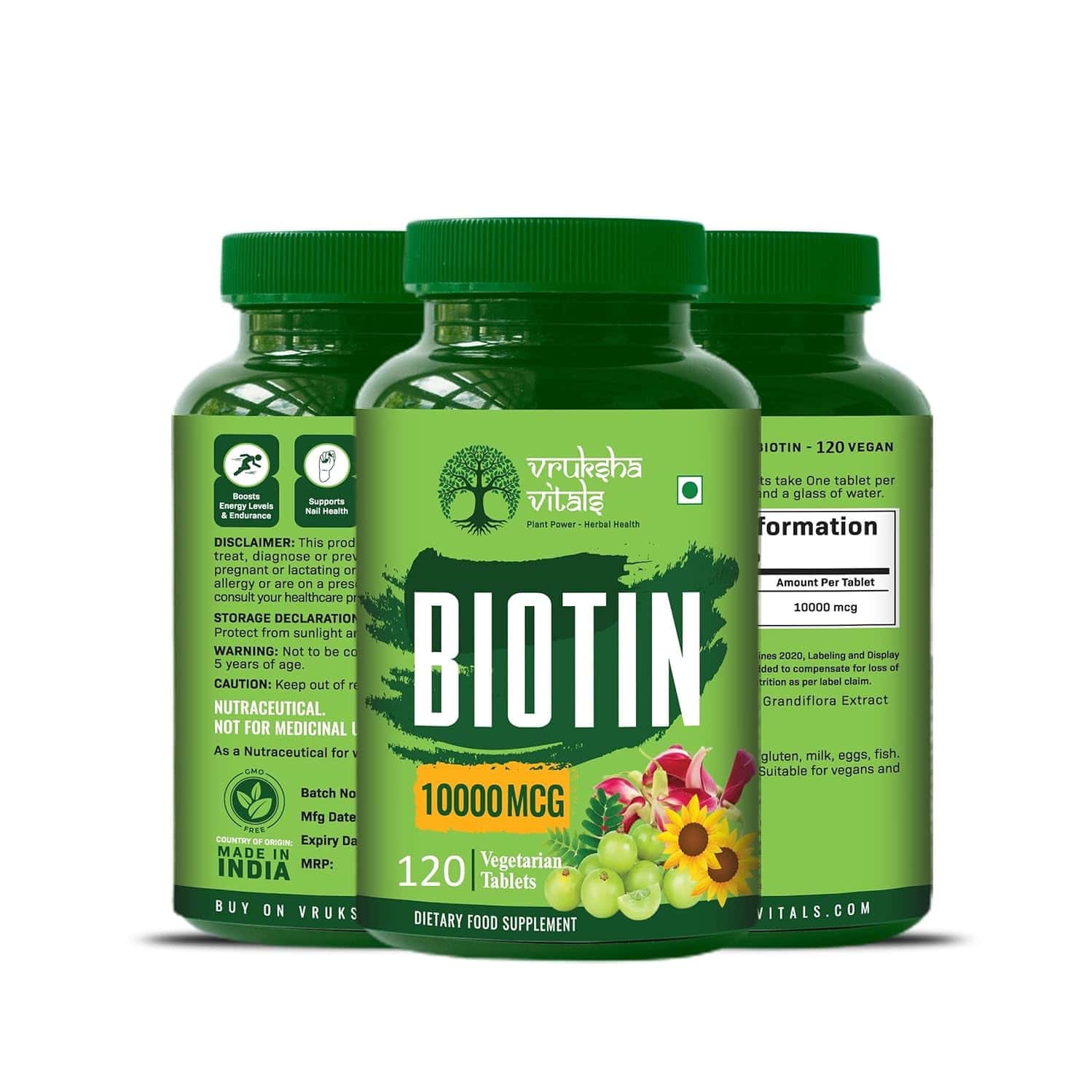 Buy VRUKSHA VITALS BIOTIN TABLETS Online & Get Upto 60 OFF at PharmEasy