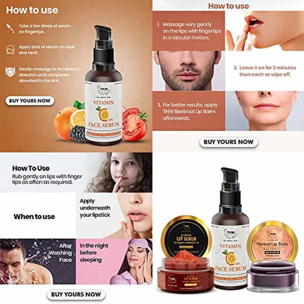 Tnw The Natural Wash Vitamin C Face Serum | Skin Clearing Serum | Lip Balm