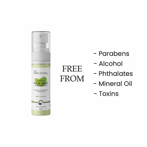 The Skin Story Keratin Hair Mist With Kiwi Extract, Uv Protection For Soft, Smooth, Shiny Hair 100Ml