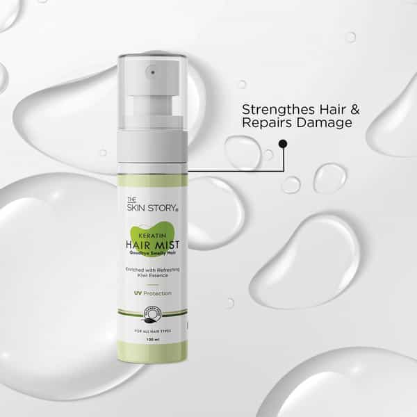 The Skin Story Keratin Hair Mist With Kiwi Extract, Uv Protection For Soft, Smooth, Shiny Hair 100Ml