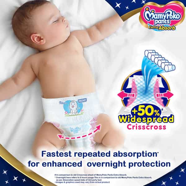 Mamy Poko Baby Pants Extra Absorb - S 52+4 Extra Diapers