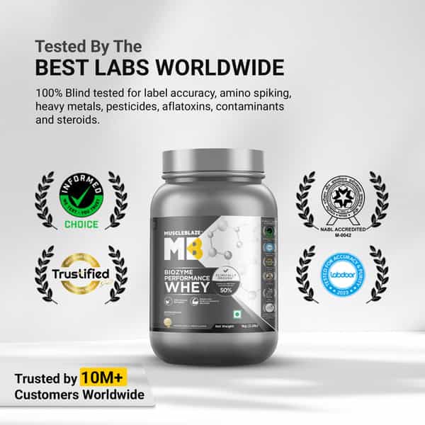 Muscleblaze Biozyme Performance Whey Protein Powder | French Vanilla Crme (1Kg) | 25G Protein