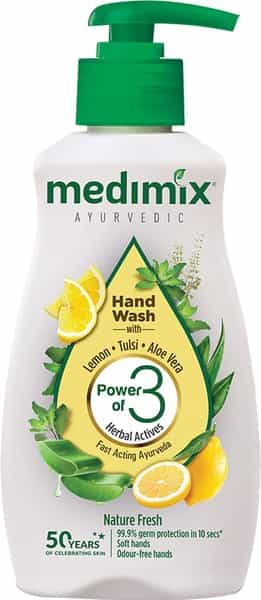Medimix Ayurvedic Nature Fresh Hand Wash With Lemon Tulsi Aloe Vera Bottle - 190 Ml