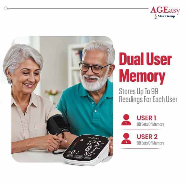 Ageasy (Max Group) Automatic Digital Blood Pressure Machine Battery / Usb Type C | Bp Apparatus