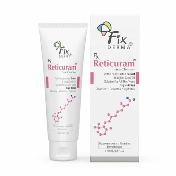 Fixderma 0.5% Retinol Reticuram Face Cleanser With Jojoba Oil For All Skin Types - 75Ml