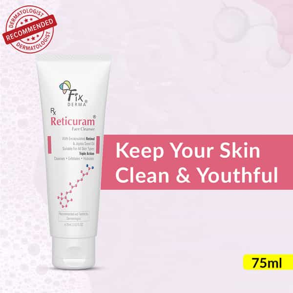 Fixderma 0.5% Retinol Reticuram Face Cleanser With Jojoba Oil For All Skin Types - 75Ml
