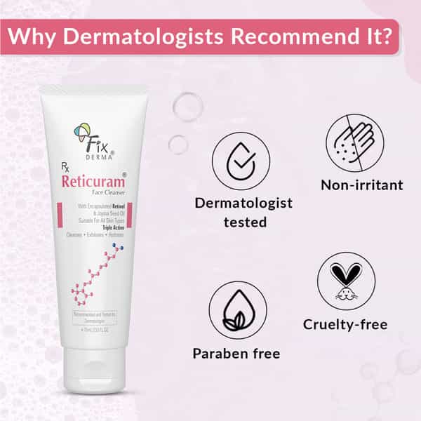 Fixderma 0.5% Retinol Reticuram Face Cleanser With Jojoba Oil For All Skin Types - 75Ml