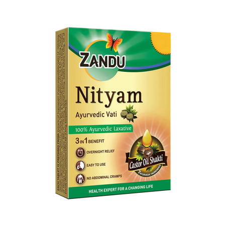 Zandu Nityam 10 Tablets Pack Of 1 | Ayurvedic Laxative | Overnight Relief From Constipation