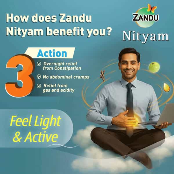 Zandu Nityam 10 Tablets Pack Of 1 | Ayurvedic Laxative | Overnight Relief From Constipation