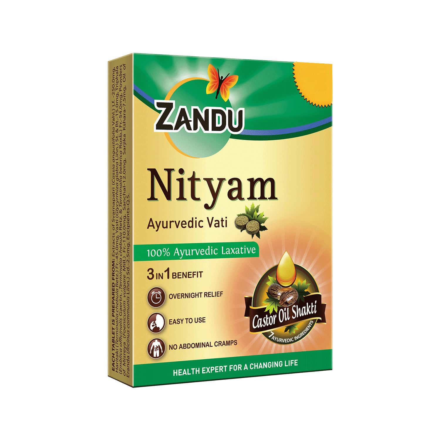 Zandu Nityam Ayurvedic Vati Constipation Tablets Box Of 10 's