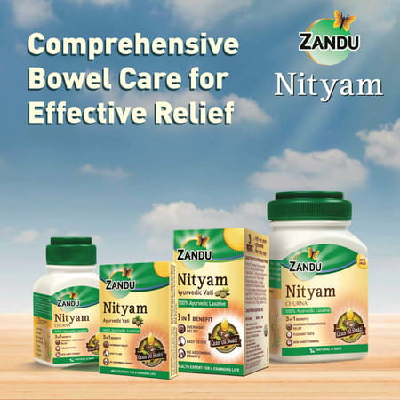 Zandu Nityam Ayurvedic Vati Constipation Tablets Box Of 10 'S