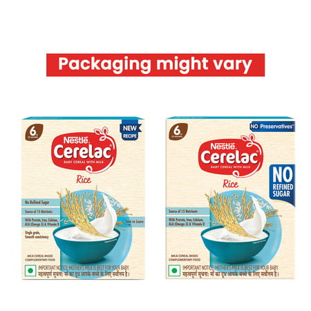 Nestle Cerelac Rice Vegetables Baby Cereal | No Refined Sugar | Stage 2 | 8 - 24 Months | 300 G