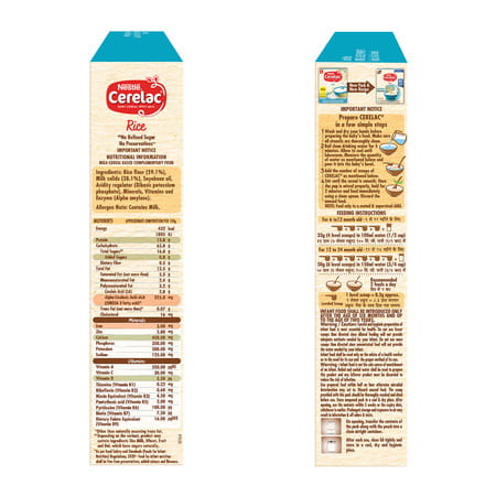 Nestle Cerelac Rice Vegetables Baby Cereal | No Refined Sugar | Stage 2 | 8 - 24 Months | 300 G