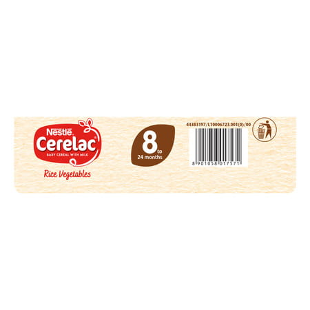 Nestle Cerelac Rice Vegetables Baby Cereal | No Refined Sugar | Stage 2 | 8 - 24 Months | 300 G